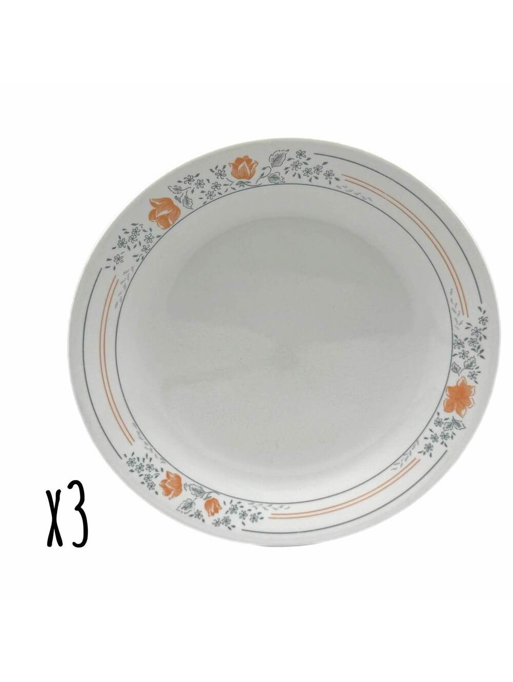 Set of 3 Vintage Corelle Apricot 10.25” Dinner Plates